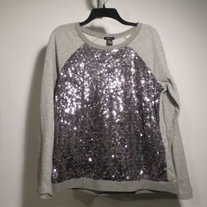 Sequined baseball sweatshirt
